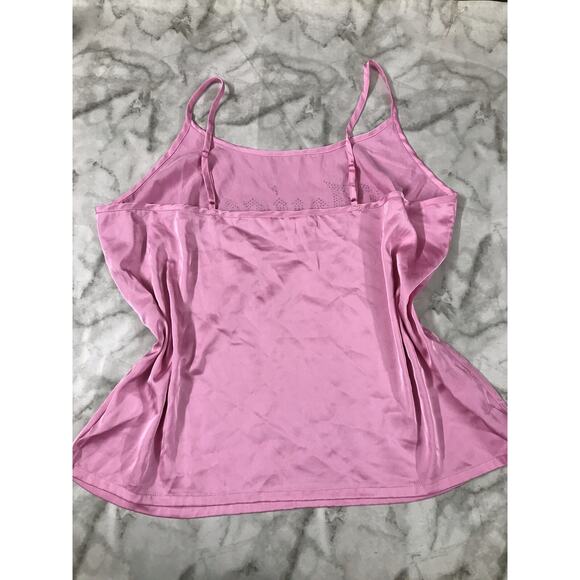 VINTAGE Y2K JUICY COUTURE Satin Pink Sleepwear Top Large Club Party Bedazzled - Picture 5 of 6
